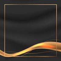 abstrakt slät gyllene 3d silke tyg band för lyx elegant med mörk bakgrund vektor