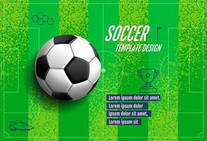 Fußball-Template-Design, Fußball-Banner, Sport-Layout-Design, grünes Thema, Vektor