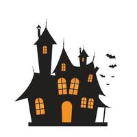 halloween besatt hus tecknad serie vektor illustration