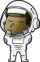 Cartoon selbstbewusster Astronaut vektor