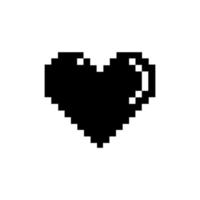 hjärtformad. kärlek ikon symbol för piktogram, app, hemsida, logotyp eller grafisk design element. pixel konst stil illustration. vektor illustration