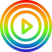Play-Taste kreisförmig im Regenbogenspektrum vektor