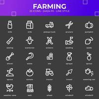 jordbruk ikon packa med svart Färg vektor