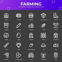 Landwirtschafts-Icon-Pack mit schwarzer Farbe vektor