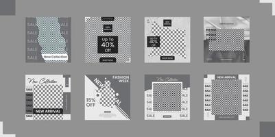 Modeverkauf Social Media Post Design Template Bundle Premium Vektor