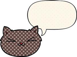 Fröhliche Cartoon-Katze und Sprechblase im Comic-Stil vektor