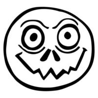 Zombie-Gesicht-Symbol-Silhouette-Illustration. Halloween Vektorgrafik Piktogramm Symbol ClipArt. Gekritzelskizze schwarzes Zeichen. vektor
