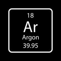 argon symbol. kemiskt element i det periodiska systemet. vektor illustration.