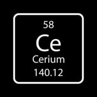 cerium symbol. kemiskt element i det periodiska systemet. vektor illustration.