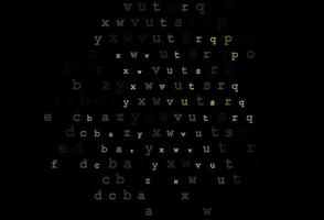 dunkelblaues, gelbes Vektorlayout mit lateinischem Alphabet. vektor