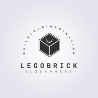 Lego-Ziegel-Vintage-Stil-Logo-Vektor-Illustration-Design vektor