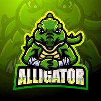 Alligator-Maskottchen-Esport-Logo-Design vektor