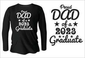 stolzer vater eines 2023 graduierten t-shirt-designs mit vektor