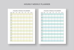Wochenplaner für stündliche Produktivität. Vorlage für Tages- und Wochenplaner vektor