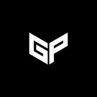 gp-Brief-Logo-Design mit schwarzem Hintergrund im Illustrator. Vektorlogo, Kalligrafie-Designs für Logo, Poster, Einladung usw. vektor