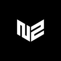 nz-Buchstaben-Logo-Design mit schwarzem Hintergrund im Illustrator. Vektorlogo, Kalligrafie-Designs für Logo, Poster, Einladung usw. vektor