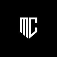 mc brev logotyp design med svart bakgrund i illustratör. vektor logotyp, kalligrafi mönster för logotyp, affisch, inbjudan, etc.