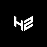 hz brev logotyp design med svart bakgrund i illustratör. vektor logotyp, kalligrafi mönster för logotyp, affisch, inbjudan, etc.