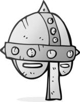 freihändig gezeichneter Cartoon mittelalterlicher Helm vektor