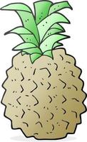 Freihändig gezeichnete Cartoon-Ananas vektor