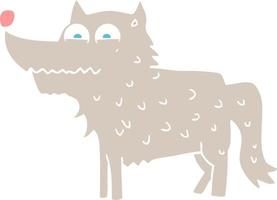 platt Färg illustration av hund vektor