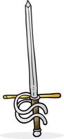 freehand dragen tecknad serie svärd vektor