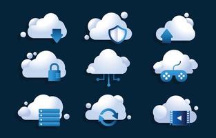 Cloud-Computing-Icon-Set vektor
