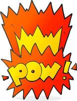 Freihändig gezeichnetes Cartoon-Pow-Symbol vektor