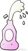 freihändig gezeichnete Cartoon-Squirting-Lotion-Flasche vektor