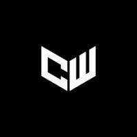 cw-Buchstaben-Logo-Design mit schwarzem Hintergrund im Illustrator. Vektorlogo, Kalligrafie-Designs für Logo, Poster, Einladung usw. vektor