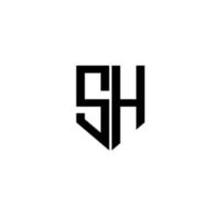 sh-Buchstaben-Logo-Design mit weißem Hintergrund in Illustrator. Vektorlogo, Kalligrafie-Designs für Logo, Poster, Einladung usw. vektor