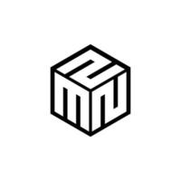 MNZ-Brief-Logo-Design mit schwarzem Hintergrund in Illustrator, Vektor-Logo moderner Alphabet-Schriftart-Überlappungsstil. Kalligraphie-Designs für Logo, Poster, Einladung usw. vektor
