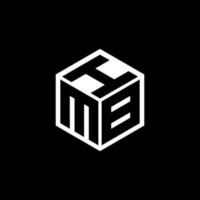 Mbi-Brief-Logo-Design mit schwarzem Hintergrund in Illustrator, Würfel-Logo, Vektor-Logo, moderner Alphabet-Schriftart-Überlappungsstil. Kalligraphie-Designs für Logo, Poster, Einladung usw. vektor
