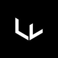 ll-Buchstaben-Logo-Design mit schwarzem Hintergrund in Illustrator, Würfel-Logo, Vektor-Logo, moderner Alphabet-Schriftart-Überlappungsstil. Kalligraphie-Designs für Logo, Poster, Einladung usw. vektor