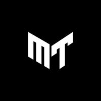 mt-Brief-Logo-Design mit schwarzem Hintergrund in Illustrator. Vektorlogo, Kalligrafie-Designs für Logo, Poster, Einladung usw. vektor