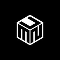 MNU-Brief-Logo-Design mit schwarzem Hintergrund in Illustrator, Vektor-Logo moderner Alphabet-Schriftart-Überlappungsstil. Kalligraphie-Designs für Logo, Poster, Einladung usw. vektor