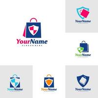 Satz von Schild-Shop-Logo-Design-Vorlage. Shop-Schild-Logo-Konzept-Vektor. kreatives Symbolsymbol vektor