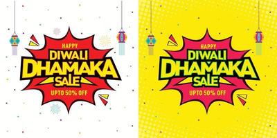 diwali dhamaka verkaufsangebot diwali-vorlage, banner, logodesign, diwali-lampe, plakat, einheit, etikett, webheader, vektor, illustration vektor
