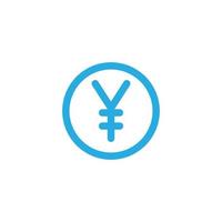 eps10 blå vektor japansk yen mynt ikon isolerat på vit bakgrund. yuan mynt med en cirkel symbol i en enkel platt trendig modern stil för din hemsida design, logotyp, och mobil Ansökan