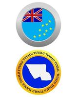 knapp som en symbol tuvalu flagga och Karta på en vit bakgrund vektor