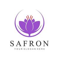 safran blomma logotyp vektor