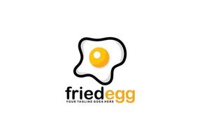 friterad ägg logotyp design vektor
