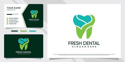 zahnarzt-logo-design für zahnklinik mit kreativem konzept und visitenkartenvorlage vektor