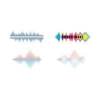 ljud vågor uppsättning vektor illustration