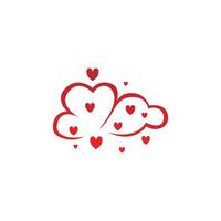 moln av kärlek logotyp design mall vektor