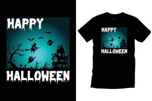 glücklicher halloween-moderner t-shirt-vektor. vektor