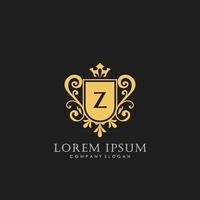 z första brev lyx logotyp mall i vektor konst för restaurang, kungligheter, boutique, Kafé, hotell, heraldisk, Smycken, mode och Övrig vektor illustration.