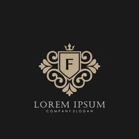 f första brev lyx logotyp mall i vektor konst för restaurang, kungligheter, boutique, Kafé, hotell, heraldisk, Smycken, mode och Övrig vektor illustration.