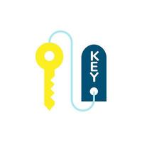 Schlüssel- und Schlüsselanhänger-Symbol, Vektor und Illustration.