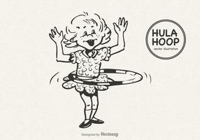 Gratis liten tjej gör Hula Hoop Vector